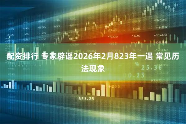 配资排行 专家辟谣2026年2月823年一遇 常见历法现象